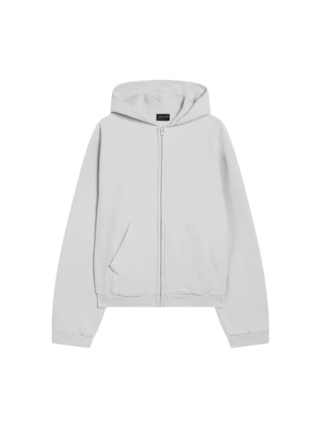 Lniana bluza z kapturem Balenciaga z kapturem biała