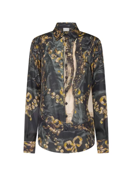 Cămașă Pierre-louis Mascia de mătase cu model floral cu imagine negru