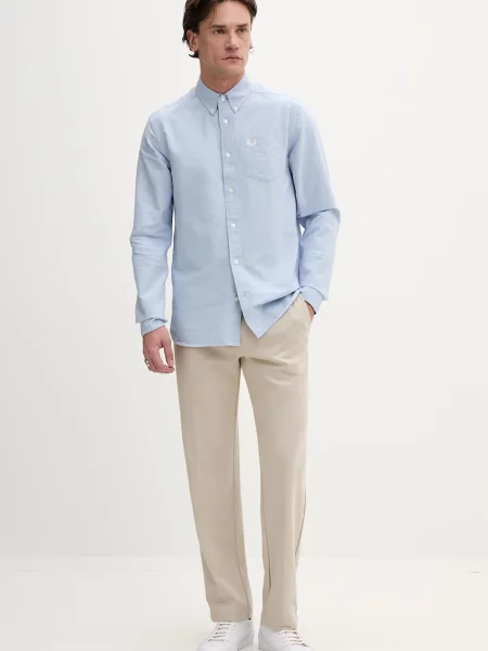 Cămașă FRED PERRY Oxford Shirt Light Smoke M albastru