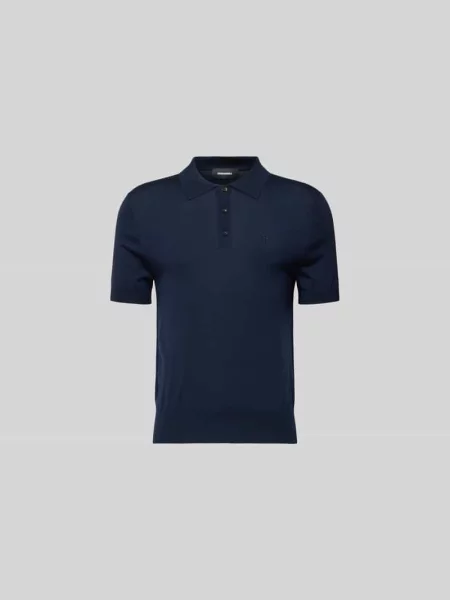 Koszulka polo o kroju slim fit o wyglądzie dzianiny Dsquared2 granatowa