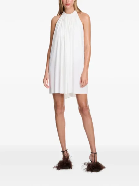 Rochie mini Axel 113 cu gât halter alb