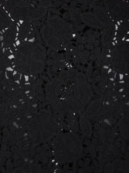 Fustă Ermanno Firenze cu model floral din dantelă negru