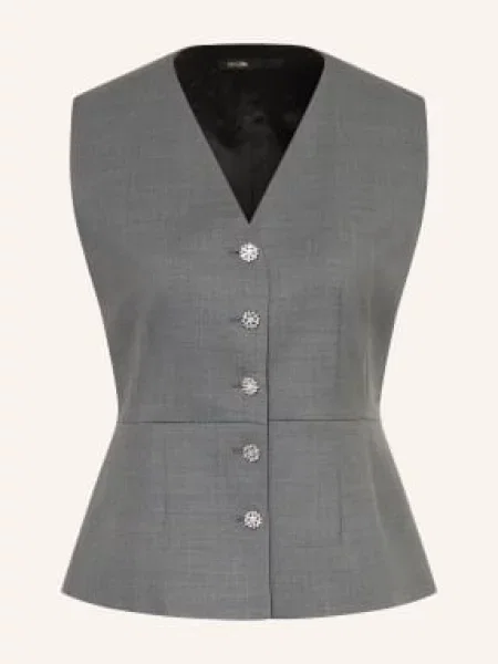 Maje Kamizelka Blezerowa Z Kamieniami Ozdobnymi grau szara