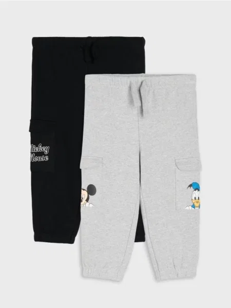 Sinsay tepláky s potiskem Mickey Mouse 2 pack šedá