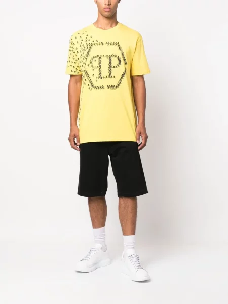 Raštuotas marškinėliai Philipp Plein geltona