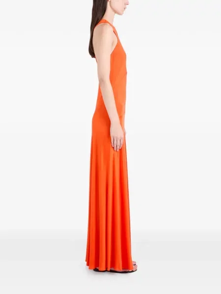 Μάξι φόρεμα Proenza Schouler με λαιμόκοψη v πορτοκαλί