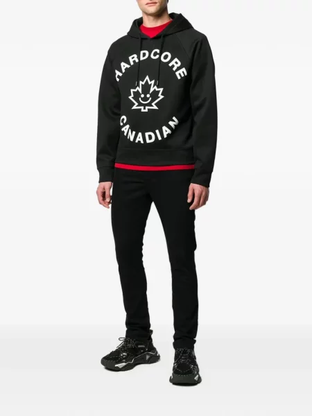 Hanorac cu glugă Dsquared2 cu imagine negru