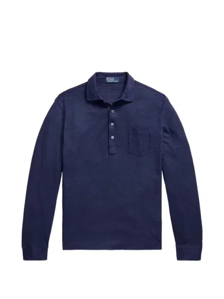 Lenvászon hosszú pólóing Polo Ralph Lauren kék