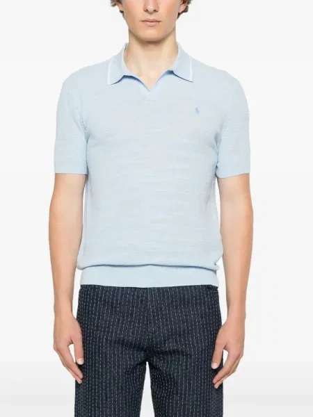 Ριγέ polo Polo Ralph Lauren με κέντημα γκρι
