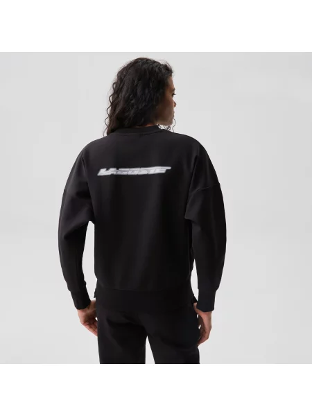 Lacoste Bluza Z Okrągłym Dekoltem Z Nadrukiem Regular Fit czarna