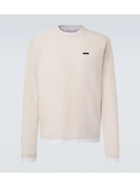 Tricou Prada din jerseu alb
