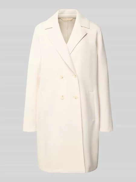 Płaszcz z kołnierzem z połami i wpuszczanymi White Label biały