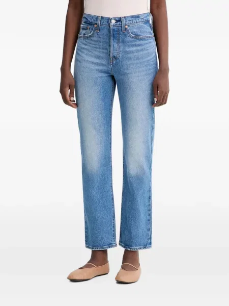 Gulerat pantaloni Levi's® evazate zdrențuiți albastru