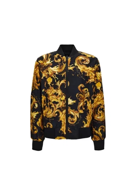 Kurtka jeansowa Versace Jeans Couture z nadrukiem czarna