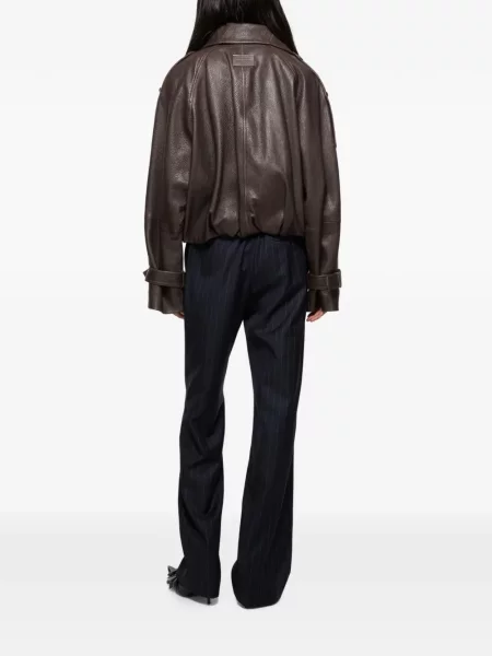 Decupat trenci Acne Studios din piele maro