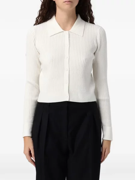 Tricou polo Mar De Margaritas tricotate alb