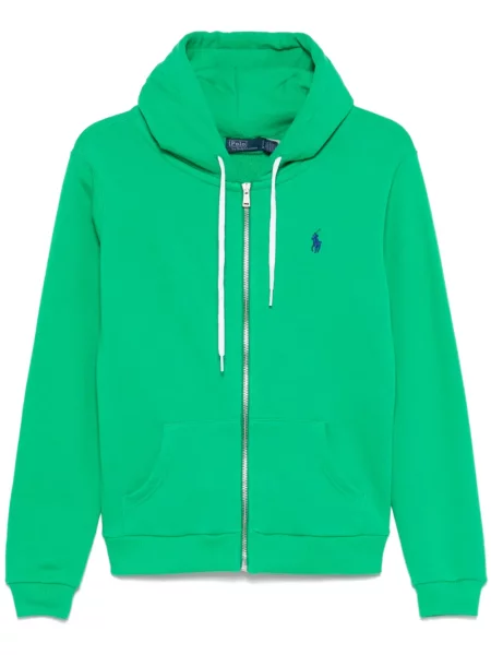 Mikina s kapucí Polo Ralph Lauren s výšivkou zelená