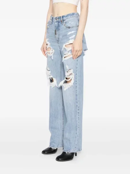 Jeansy Alexander Wang z przetarciami niebieskie