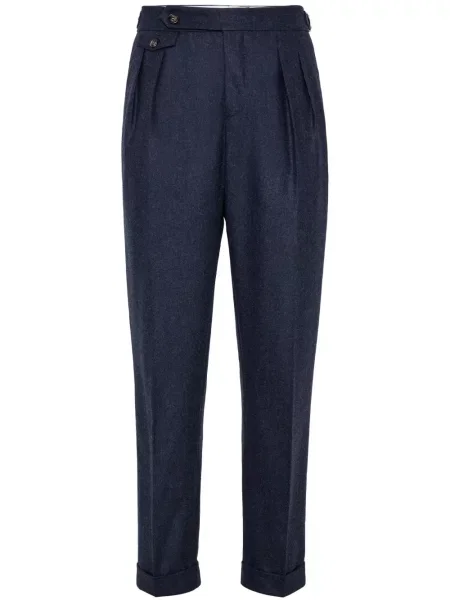 Pantaloni Brunello Cucinelli conici albastru