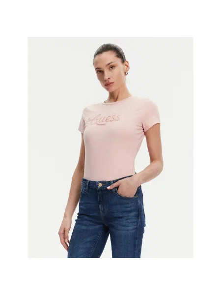 Guess T-Shirt Slim Fit ροζ