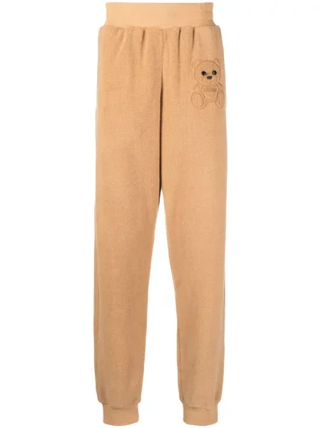 Pantaloni Moschino cu broderie din fleece alergare
