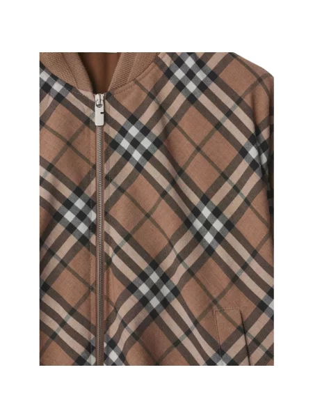 Kurtka bomber Burberry wełniany beżowy