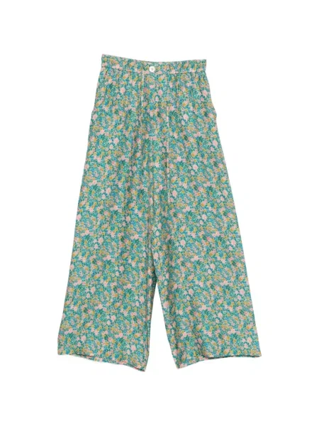 Pantaloni palazzo Pierre-louis Mascia cu model floral verde