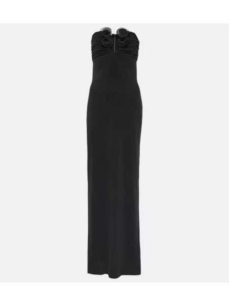 Rochie maxi Magda Butrym cu model floral de costum negru