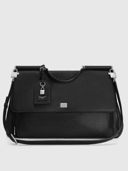 Шкіряна сумка My Sicily Dolce&gabbana чорна