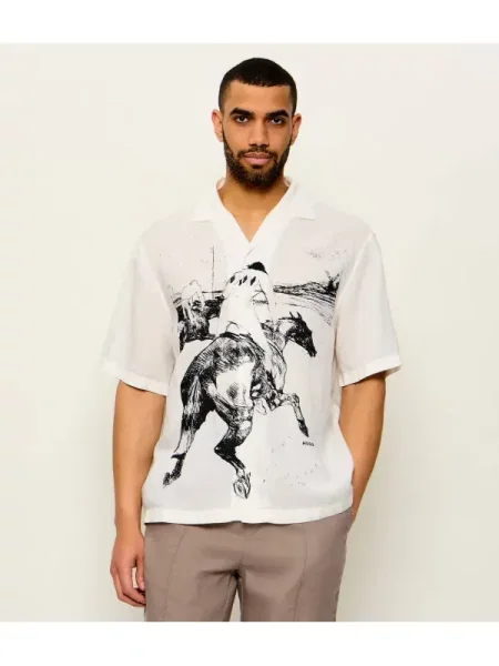 HUGO De in cămașă Espino | Oversize fit bej