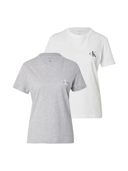 Calvin Klein Jeans Tricou gri / negru alb