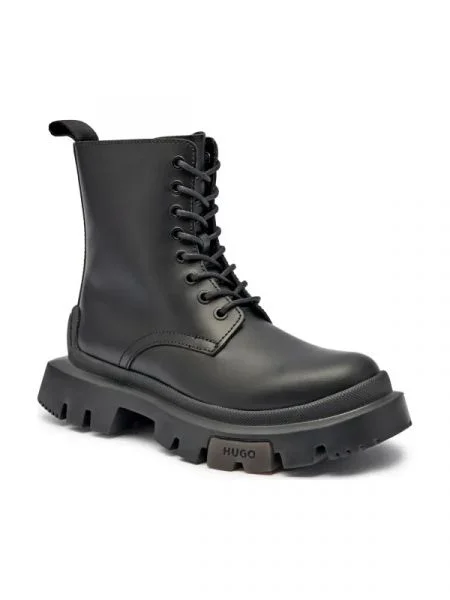 HUGO De piele botine Fabyan negru