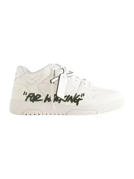 Sneakersy Off-white skórzane biznesowe trekkingowe białe