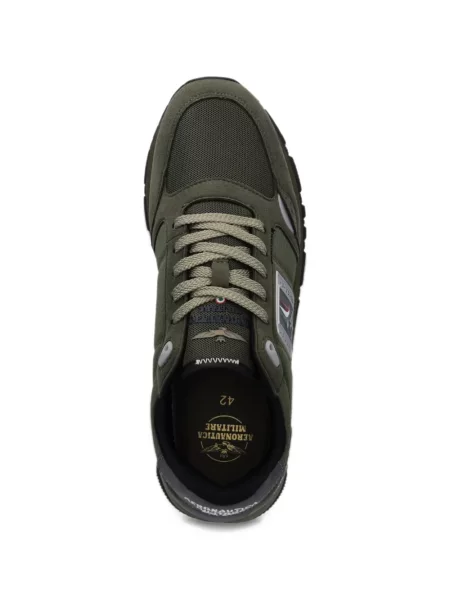 Sneakerși Aeronautica Militare cu autograf verde