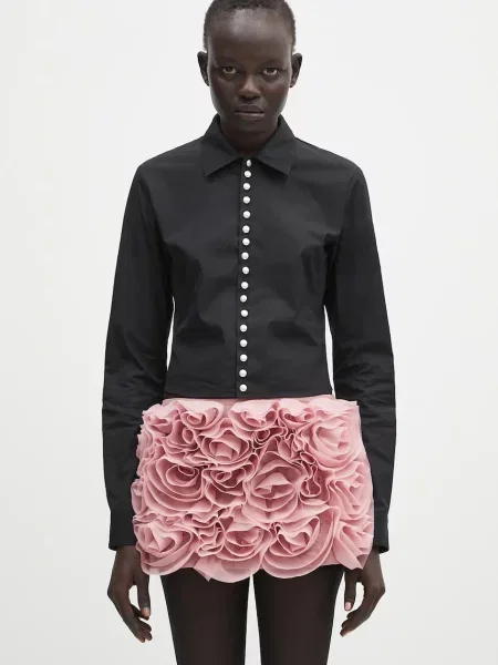 AMBUSH cămașă din Fitted Pearl Button Shirt cu guler clasic regular negru