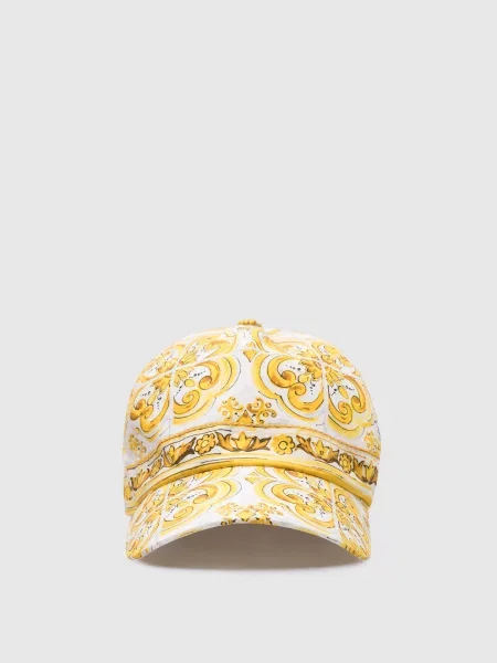 Дитяча кепка з принтом Майоліка Dolce&gabbana жовта