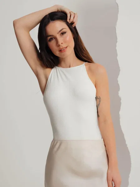 A LOT LESS Tricou body Tara murdar alb