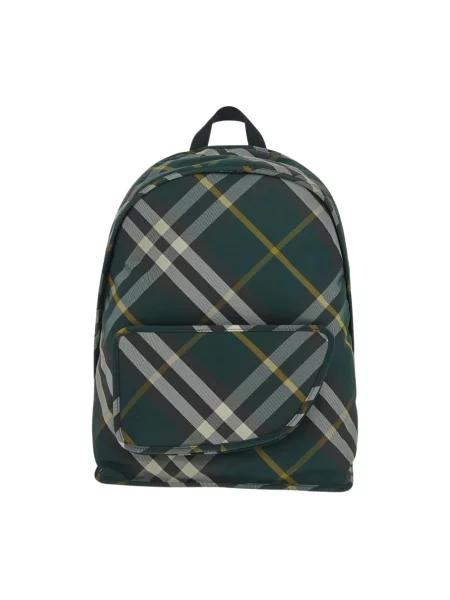 Lniana torba Burberry zielona