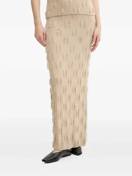 Fustă Samsøe Samsøe cu franjuri tricotate
