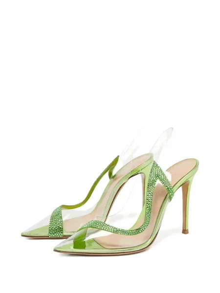 Pantofi cu toc Gianvito Rossi slingback verde
