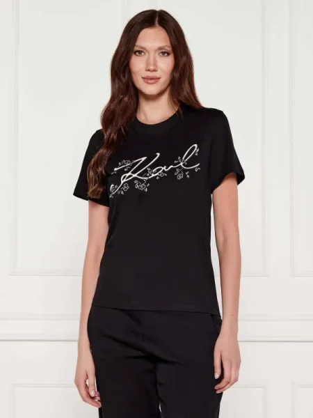 Karl Lagerfeld Póló Orchid fekete