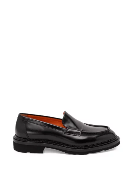 Kožne loaferice Santoni crna