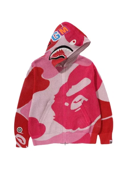 Kapucnis melegítő felső A Bathing Ape® rózsaszín
