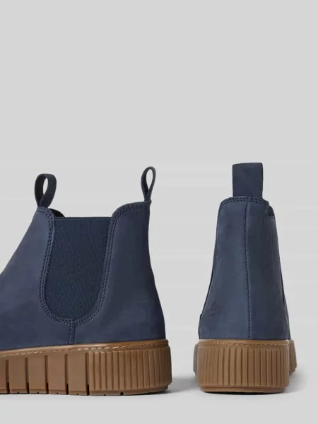 Buty chelsea z naturalnej skóry bydlęcej Tamaris granatowe