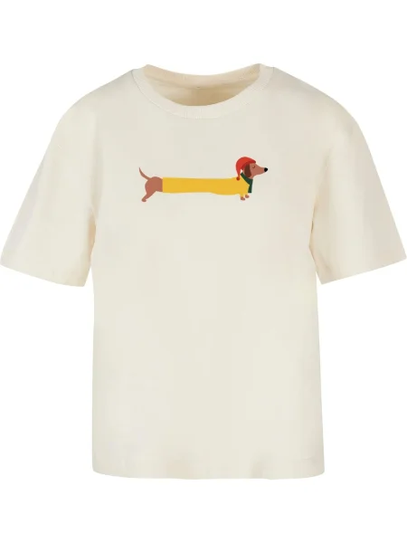 Merchcode Majica Christmas Dog pijesak / smeđa / zlatno / zelena žuta