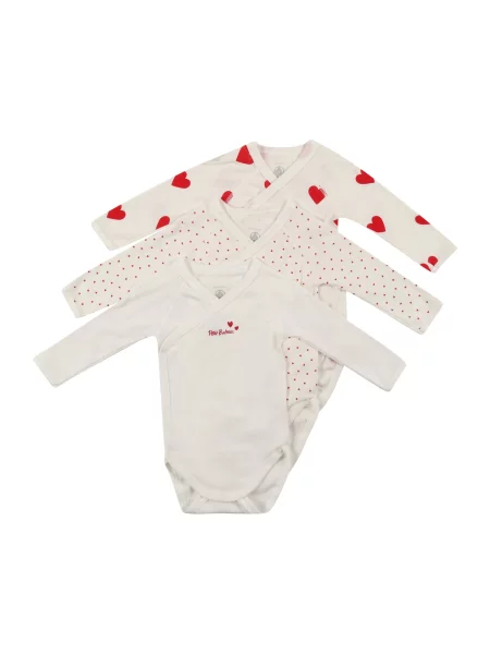 PETIT BATEAU Salopetă/Body roșu / natural alb
