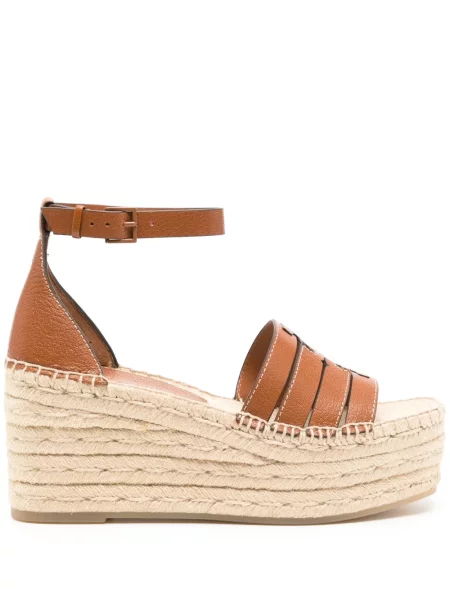 Espadrile Tory Burch cu pană maro