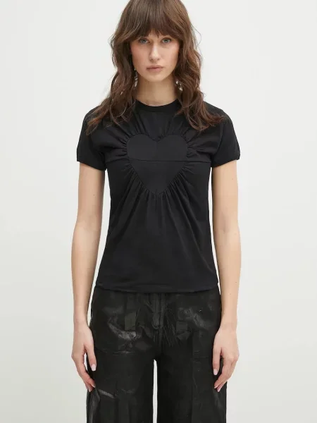 Тениска Coperni Gathered Heart черно