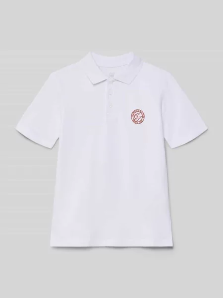 Koszulka polo w kroju regular fit z nadrukiem z logo model ALLIANCE' Jack & Jones biała
