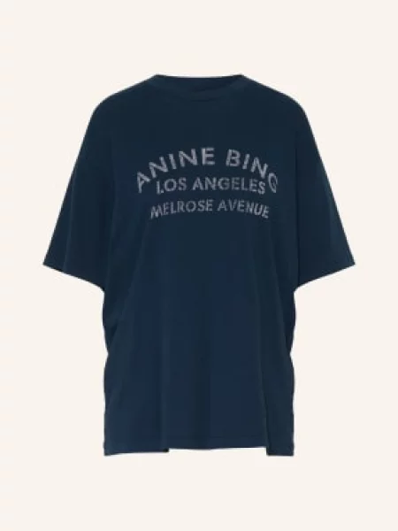 Anine Bing Tričko Cade tmavě modrá bílá